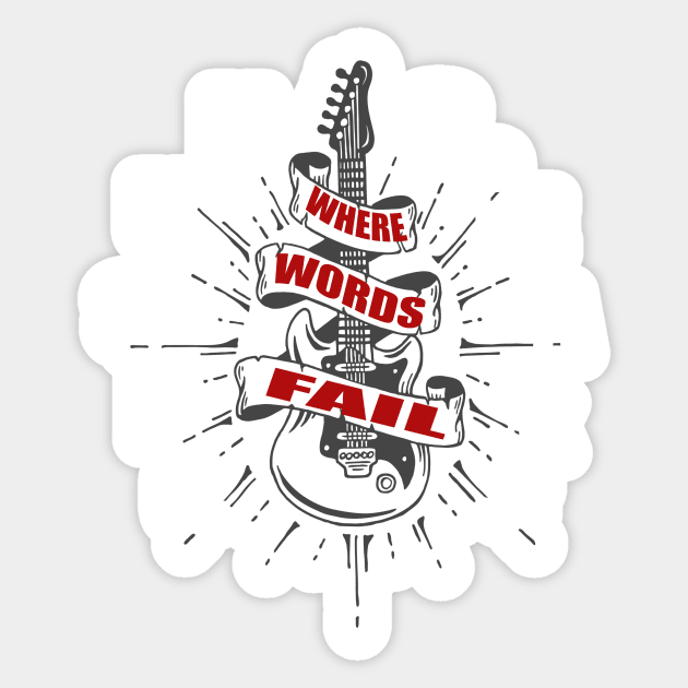 where words fail music speaks guitar | music lovers and dance | pop song Sticker by stylechoc
